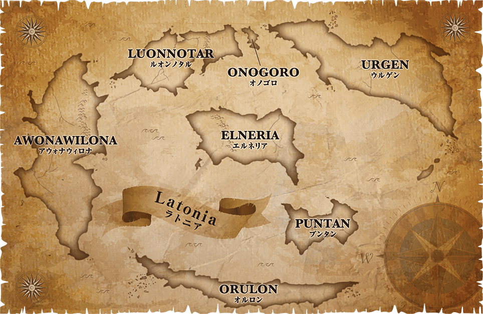 ラトニアサーガ世界地図画像